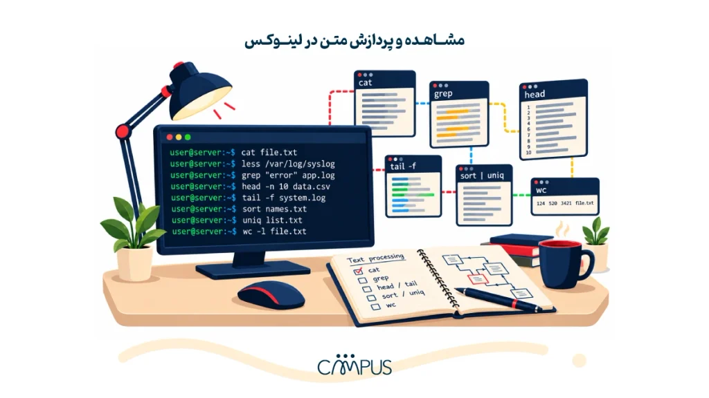 پردازش متن در لینوکس